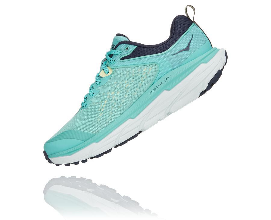 Hoka One One Womens Trail Shoes - Challenger ATR 6 - Blue/White - UTOZ84716